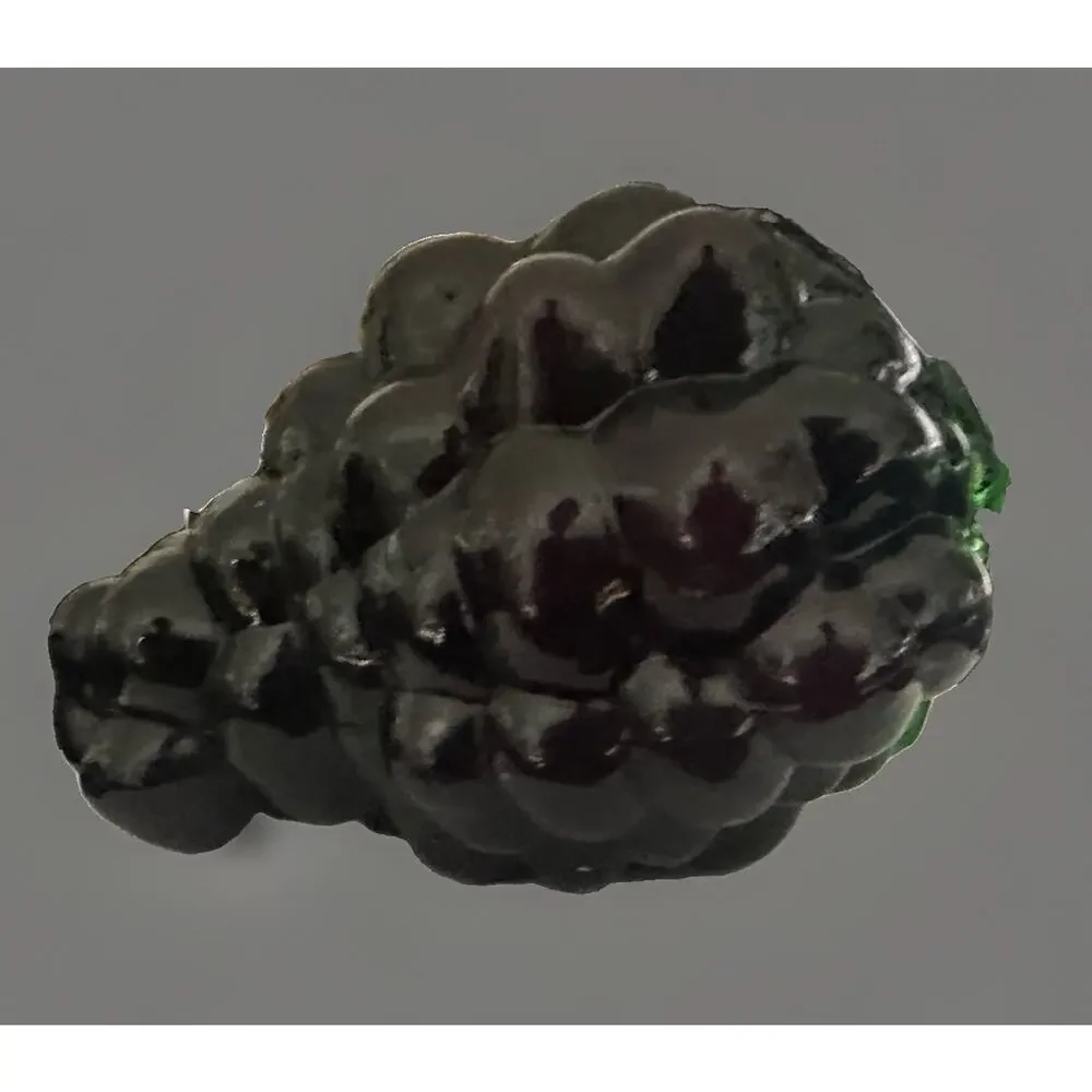 Vintage Large Studio Art Glass Hand Blown Fruit Vegetables Black GRAPES 5
